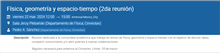 Física, geometría y espacio-tiempo (2da reunión)