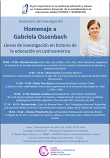 Seminario de Investigación Educación y experimentos sociales en el siglo XX: la construcción de un objeto de estudio desde Iberoamérica