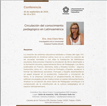 Conferencia Circulación del conocimiento pedagógico en Latinoamérica