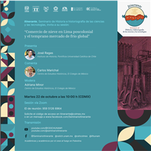 Seminario “Comercio de nieve en Lima poscolonial y el temprano mercado de frío global”