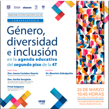 Conversatorio Género diversidad e inclusión en la agenda educativa del segundo piso de la 4T