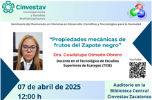 Seminario “Propiedades mecánicas de frutos del Zapote negro”