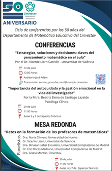 Ciclo de Conferencias por los 50 años del Departamento de Matemática Educativa