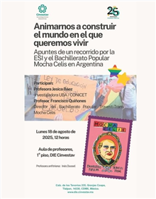 Conferencia: Animarnos a construir el mundo en el que queremos vivir. Apuntes de un recorrido por la ESI y el Bachillerato Popular Mocha Celis en Argentina