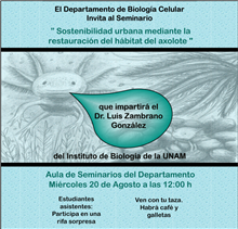 Seminario “Sostenibilidad urbana mediante la restauración del habitat del Axolote”