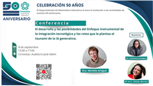 Conferencia El desarrollo y las posibilidades del enfoque instrumental de la integración tecnológica y los retos que le plantea el tsunami de la IA generativa