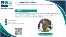 Taller 2 Diseño e implementación de trayectorias hipotéticas de aprendizaje (THA) en el marco de la investigación de diseño de aula...... (Sesión 2)