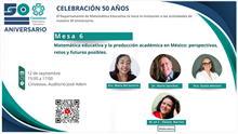 Mesa 6 Matemática educativa y la producción académica en México: perspectivas, retos y futuros posibles