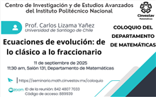 Coloquio Ecuaciones de evolución: de lo clásico a lo fraccionario