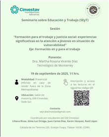 Seminario “Formación para el trabajo y justicia social: experiencias significativas en la atención a jóvenes en situación de vulnerabilidad”