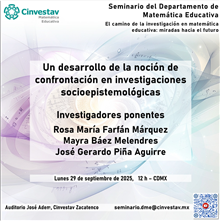 Seminario Un desarrollo de la noción de confrontación en investigaciones socioepistemológicas